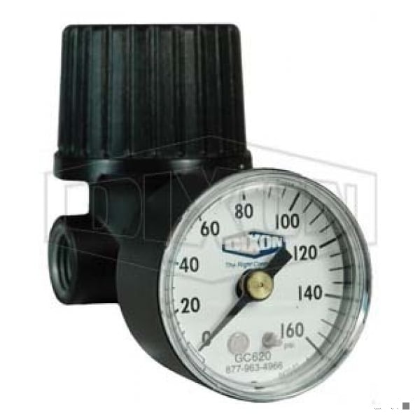 Norgren by Series 1 R46 General Purpose Miniature Non-Repairable Regulator with GC620 Gauge, 13 SCFM